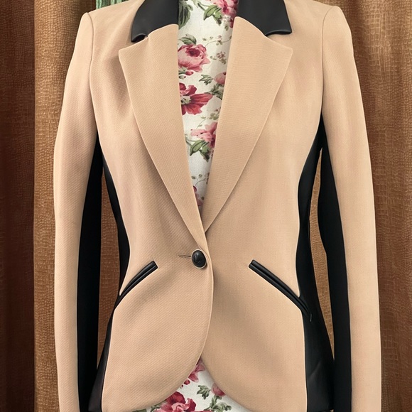 River Island beige color block blazer - Picture 7 of 8